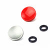 Picture of LXH 2 Pack (Red+Silver) Camera Concave Soft Metal Shutter Release Button Brass for Fujifilm X100F X-T20 X-PRO2 XPRO-1 X30 X100T X100S X-E2 X-E2S X-T10 STX-2 for Leica M3 M6 M7 M8 M9 M-E Olympus Pen-F