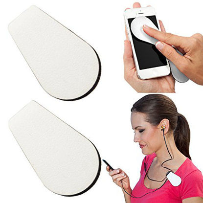 Picture of DG Goods (2 Pack) Magnetic Headphones Or Glasses Holder Clip & Lens Cleaner Cord Wrap Workout