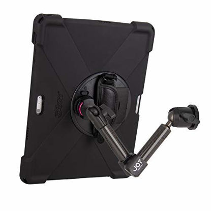 Picture of The Joy Factory MagConnect Carbon Fiber Wall/Counter Mount w/aXtion Bold MP Water-Resistant Rugged Shockproof Case for Surface Pro 7 | Pro 6 | Pro 5 | Pro 4, Built-in Screen Protector (MWM3004MP)