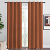 Picture of NICETOWN Insulated Curtains Blackout Draperies - Triple Weave Microfiber Home Thermal Insulated Solid Ring Top Blackout Curtains/Panels for Bedroom(Burnt Orange, Set of 2, 55 x 86 Inch)