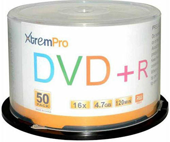 Picture of XtremPro DVD+R 16X 4.7GB 120Min Recordable DVD 50 Pack Blank Discs in Spindle - 11026