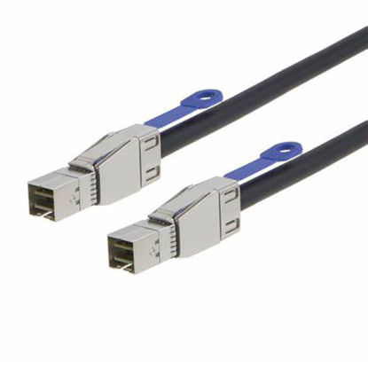 Picture of External Mini-SAS (SFF-8644, 26 Pin) Male to Mini-SAS (SFF-8644, 26 Pin) 28AWG Male Cable, Black 1.5 Feet / 0.5 Meter