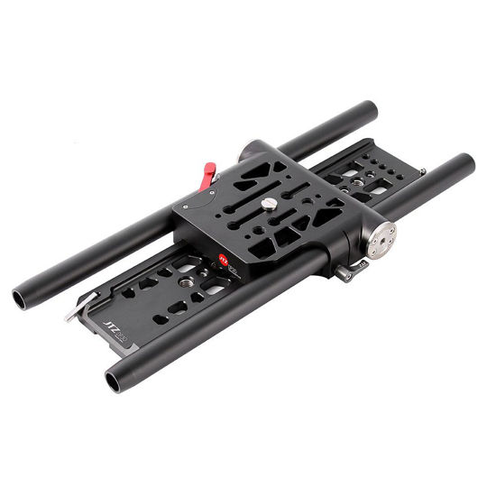 Picture of JTZ DP30 Universal Quick Release QR Baseplate 19mm Rod Rig for Follow Focus Matte Box Canon 5D III Sony A7 II GH4/5/5s FS5/7 Blackmagic Ursa Mini BMPCC 4K DSLR Camcorder Cameras, Arri Rosette Mount