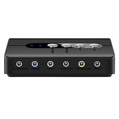 Picture of Top-Longer External USB Sound Card 7.1 with SPDIF Digital Audio and 2 Mic - 3D Surround Soundcard 3.5MM Audio Adapter up to 8 Speaker