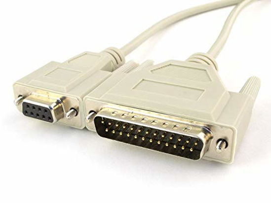 Picture of Networx Computer Cables - Serial/Null Modem (10 Feet, AT Modem - DB9F/DB25M)