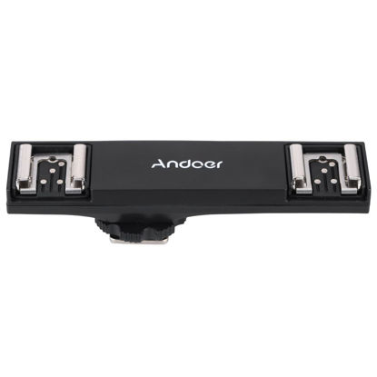Picture of Andoer Dual Hot Shoe Flash Speedlite Bracket Splitter for Nikon D750 D7200 D7100 D7000 D800 D810 D600 DSLR Camera Camcorder