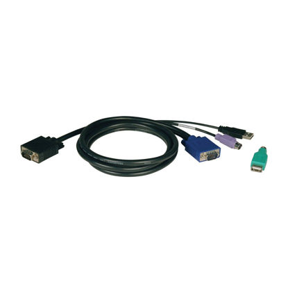 Picture of Tripp Lite USB/PS2 Combo Cable Kit (2-in-1) KVM Kit NetController for B040-Series & B042-Series KVM Switches, 6 Foot / 1.83M, (P780-006)