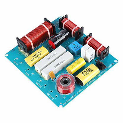 Picture of ASHATA Speaker Frequency Divider Board,Professional 3 Way Speaker Crossover Filter Audio Frequency Divider 300W for DIY KTV Stage Speaker with Over-Current Protection Design
