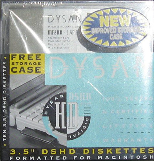 Picture of MAC Formatted Dysan brand, 10 floppy disks, MF2HD 1.4 MB, beige color