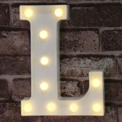 Picture of Pooqla LED Marquee Letter Lights Sign, Light Up Alphabet Letter for Home Party Wedding Decoration L