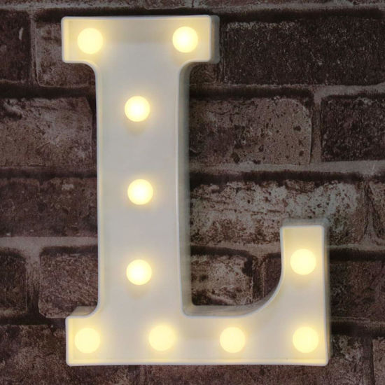 Picture of Pooqla LED Marquee Letter Lights Sign, Light Up Alphabet Letter for Home Party Wedding Decoration L