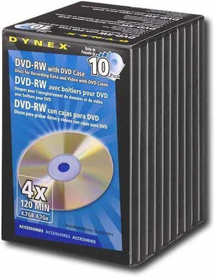 Picture of Dynex DVD-RW 10 Pack with DVD Case DX-DVD-RW10