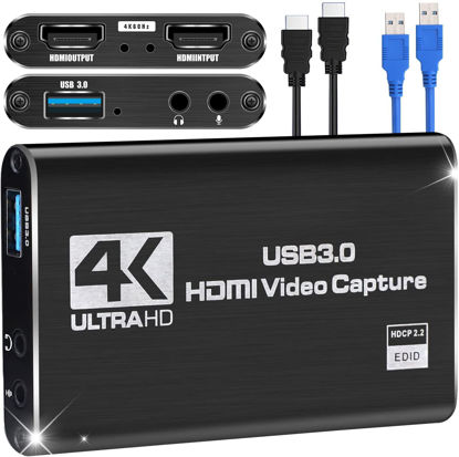 Picture of Hengyuanyi 4K HDMI to USB 3.0 Video Capture Card Dongle OBS Game Live Stream Mic Input