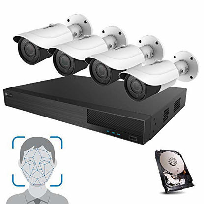 Picture of HDView Facial Recognition Camera System, 8 Channel Security NVR 8 PoE Ports with Night Vision Network Security Camera Kit, Facial Time Attendance System, Video Analytics, Commercial Grade