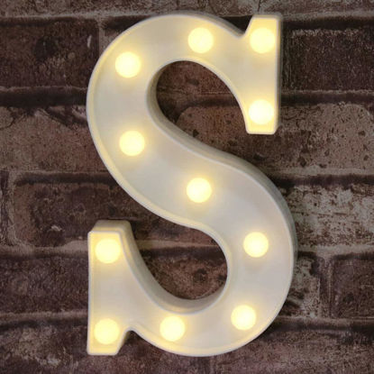 Picture of Pooqla LED Marquee Letter Lights Sign, Light Up Alphabet Letter for Home Party Wedding Decoration S