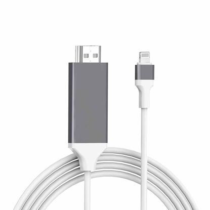 Picture of Lightning to HDMI Adapter Cable - [Apple MFi Certified] Compatible with iPhone iPad to TV - Sync Screen Connector Directly Connect on HDTV/Monitor/Projector NO Need Power Supply (6.6 Ft)