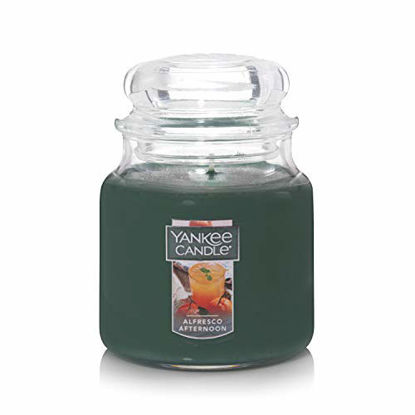 Picture of Yankee Candle Alfresco Afternoon Scented, Classic 14.5oz Medium Jar Single Wick Candle, Over 65 Hours of Burn Time