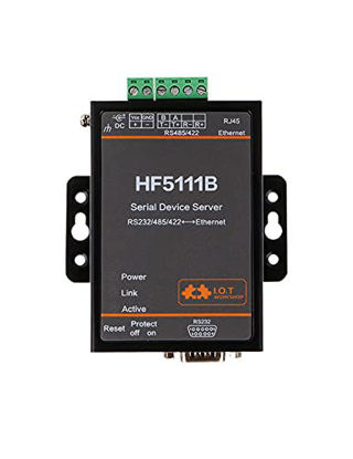 Picture of Ethernet Serial Device Server RS232485422 to Ethernet HF5111B DTU Port Converter, BLACK, 94mm x 65mm x 25mm