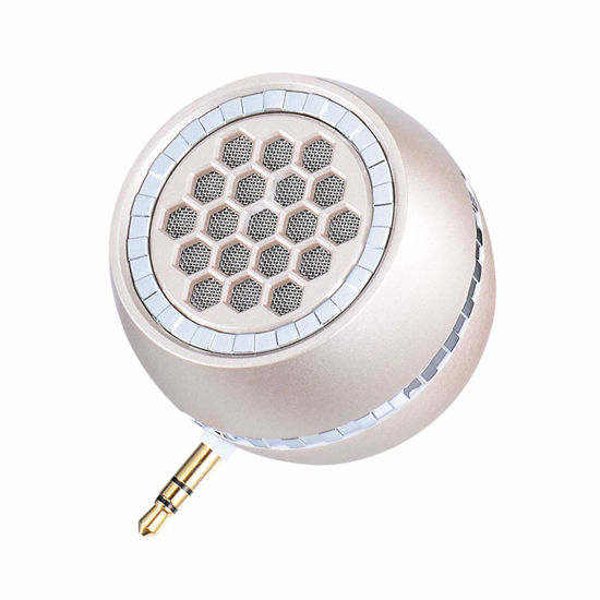 Picture of EaseBuy Mini Portable Speaker with Clear Bass 3.5mm Aux Audio Interface, 3W Mobile Phone Speaker Line-in Speaker Compatible for iPhone/Android Phones/iPad Tablet/Computer/iPod, Gold