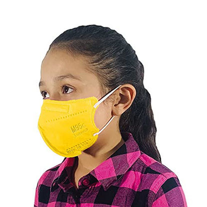 Picture of M95c Disposable 5-Layer Efficiency Kids Breathable Face Mask Made in USA (5 pcs, Canary Yellow)