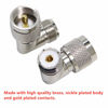 Picture of PL259 Right Angle, 2-Pack UHF Male to Female RF Coax Connector Adapter, 90 Degree Elbow for CB Ham Radio Antenna, Coaxial Cable