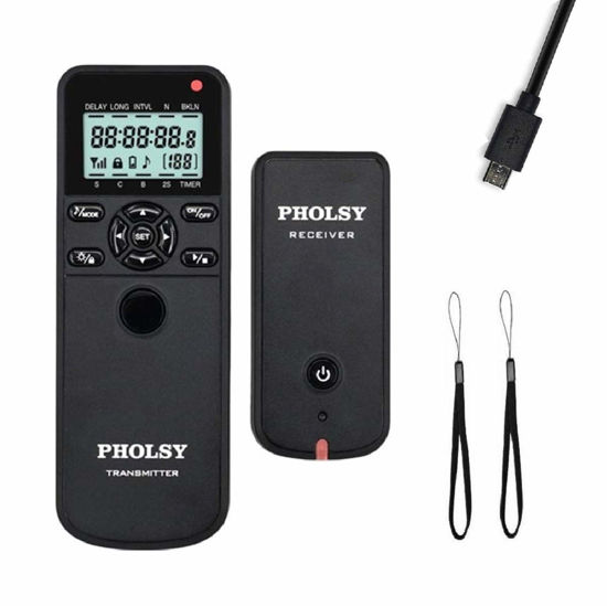 Picture of PHOLSY Wireless Timer Shutter Remote Release Control with HDR and Intervalometer for Fujifilm GFX 50S, X-Pro2, X-H1, X-T2, X-T1, X-T10, X-T20, X-T100, X-E2S, X-E2, X-M1, X-A3, X-A2, X-A1, X-A10