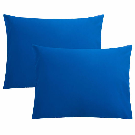 Picture of FLXXIE 2 Pack Microfiber Standard Pillow Cases, 1800 Super Soft Pillowcases with Envelope Closure, Wrinkle, Fade and Stain Resistant Pillow Covers, 20x26, Royal Blue