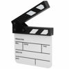 Picture of Mini Acrylic Waterproof Clap Board Director Scene Clapperboard TV Movie Action Board Film Cut Prop with Pen for Shoot Props/Advertisement/Home Decoration/Cosplay/Background(Black+White Whiteboard)