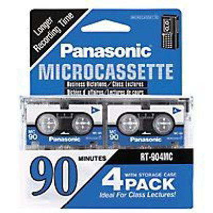 Picture of Panasonic 4 Pack Microcasssette RT-904MCW Tapes (90 minutes)