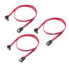 Picture of Cable Matters 3-Pack 90 Degree Right Angle SATA Cable 24 Inches (6.0 Gbps SATA III Cable, SATA Cable for SSD, SATA SSD Cable, SATA 3 Cables) Red