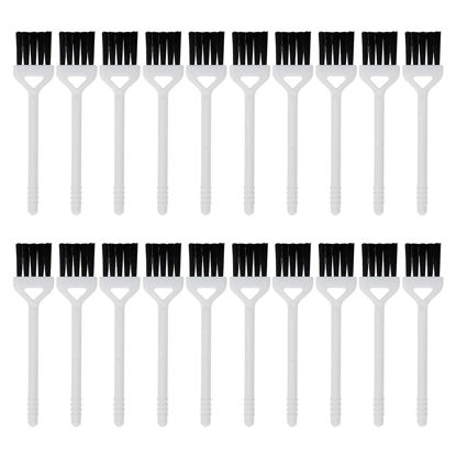 Picture of HONJIE Small Portable Plastic Handle 4.33inch/110mm Nylon Anti Static Brushes Computer Keyboard Cleaning Brush/Electric Appliances Humidifier Cleaning Brush，White 20 PCS