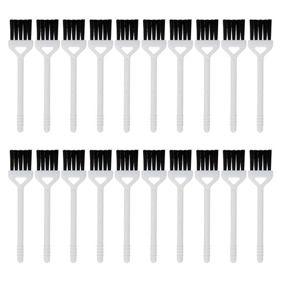 Picture of HONJIE Small Portable Plastic Handle 4.33inch/110mm Nylon Anti Static Brushes Computer Keyboard Cleaning Brush/Electric Appliances Humidifier Cleaning Brush，White 20 PCS