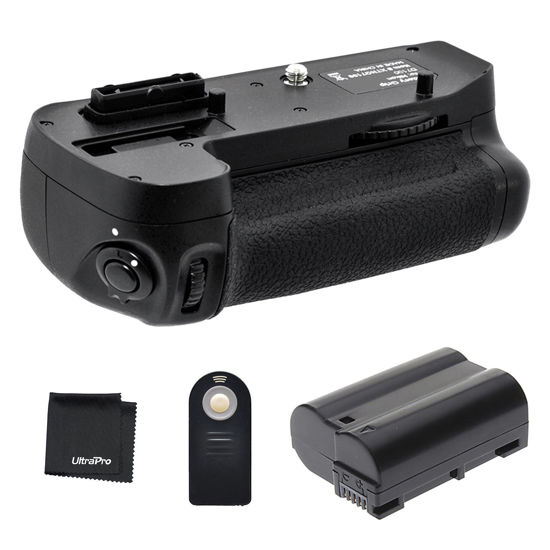 Picture of Battery Grip Bundle F/Nikon D7100, D7200: Includes MB-D15 Replacement Grip, EN-EL15C / EN-EL15 Extended Replacement Battery, UltraPro Accessory Bundle
