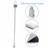 Picture of LED Flexible Desk USB Light, 1W Long Flexible Neck Portable USB LED Table Light USB Rechargeable Reading Lamp Desk Lamp (White Light Silver)