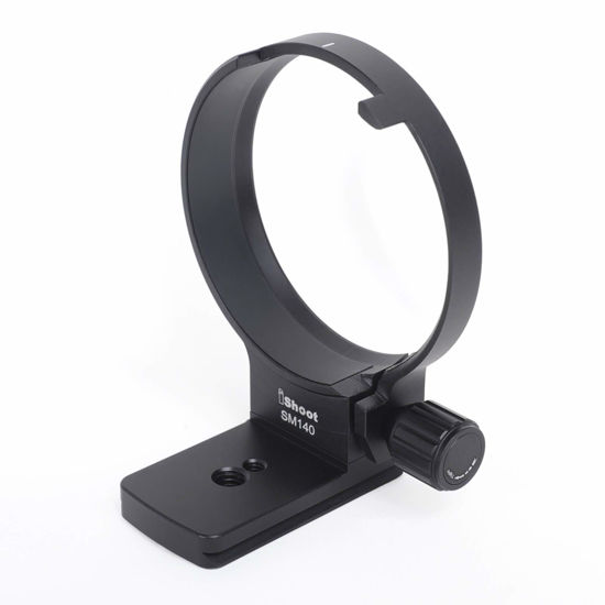 Picture of iShoot Improved CNC 84mm Tripod Mount Ring Collar Compatible with Sigma 100-400mm F5-6.3 DG OS HSM Contemporary Lens (E/EF Mount), Built-in ARCA-Swiss Fit Quick Release Plate for Arca Type Ball Head