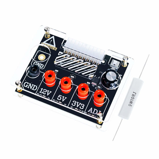 Picture of ATX Power Supply Breakout Board and Acrylic Case Kit. with ADJ Adjustable Voltage Knob, Supports 3.3V, 5V, 12V and 1.5V-9.0V (ADJ) Output Voltage, 2A Maximum Output, Reset Protection.