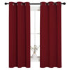 Picture of NICETOWN Burgundy Window Curtains Blackout Drapes, Thermal Insulated Solid Grommet Blackout Curtains/Draperies for Living Room (Burgundy Red, 1 Pair, 34 by 63 inches)