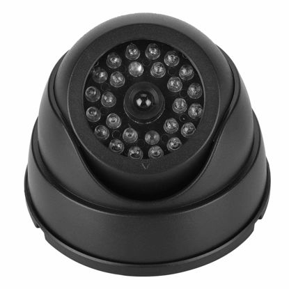 Picture of Black Dummy Fake Camera, Fake Camera, Dustproof Red Flashing LED for Home Security Camera Outdoor Business Use