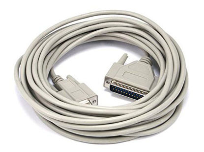 Picture of Monoprice Molded at Modem Cable - 25 Feet - DB9 Female to DB25 Male, for PC Mac Serial Device