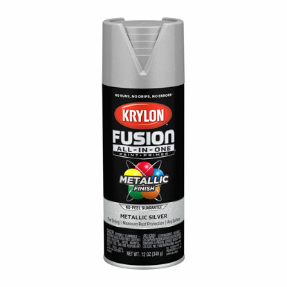 Picture of Krylon K02773007 Fusion All-In-One Spray Paint for Indoor/Outdoor Use, Metallic Silver 12 Ounce (Pack of 1)