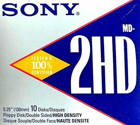 Picture of Sony MD-2HD 5.25" Double Sided High Density Pack of Ten Floppy Disk