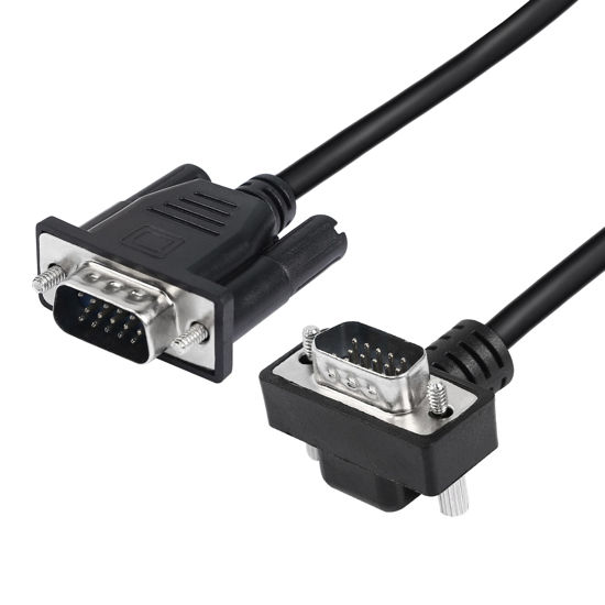 Picture of RIIEYOCA 90 Degree VGA Cable, Down Angle VGA Male to VGA Male Cable 1080P Full HD Computer Monitor Cable 0.5M (Down)