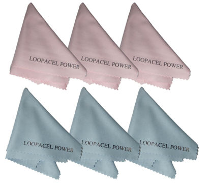 Picture of Loopacell 6 Microfiber Cleaning Cloths Ultra Smooth Use for Delicate Tablets LCD TVs Cell Phones Laptops Camera Pack of 6