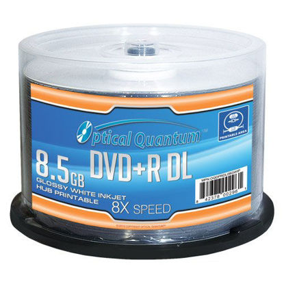 Picture of Optical Quantum 8x DVD+R DL Glossy White Inkjet Hub Printable Media