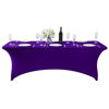 Picture of Hezuzo 2Pack Spandex Table Cover for 8FT Table Universal Fitted Stretch Tablecloth for Party, Banquet, Wedding and Events-Purple