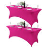 Picture of Hezuzo 2Pack Spandex Table Cover for 6Ft Table Universal Fitted Stretch Tablecloth for Party, Banquet, Wedding and Events-Fuchsia