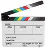 Picture of Acrylic Director Scene Clapboard Director's Film Clapboard TV Movie Action Board Film Cut Prop with Pen, Easy Wipe Cut Action Scene Clap Board Slate for Shoot Props/Advertisement(Color/White)