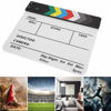 Picture of Acrylic Director Scene Clapboard Director's Film Clapboard TV Movie Action Board Film Cut Prop with Pen, Easy Wipe Cut Action Scene Clap Board Slate for Shoot Props/Advertisement(Color/White)