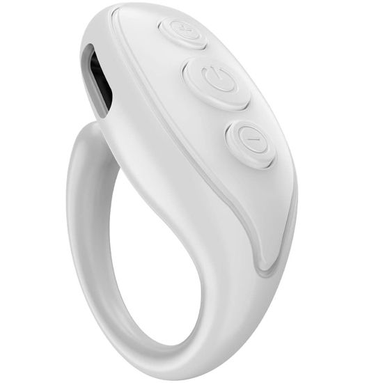 Picture of TIK Tok Bluetooth Remote Control App Page Turner, Bluetooth Camera Video Recording Remote, TIK Tok Scrolling Ring for iPhone, iPad, iOS, Android - White