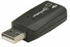 Picture of Manhattan USB Audio Adapter External Stereo Sound Card - with 3.5mm Headphone and Microphone Jack - Plug and Play, No Drivers Needed, 3D Sound - for Windows and Mac - 3 Yr Mfg Warranty - 150859